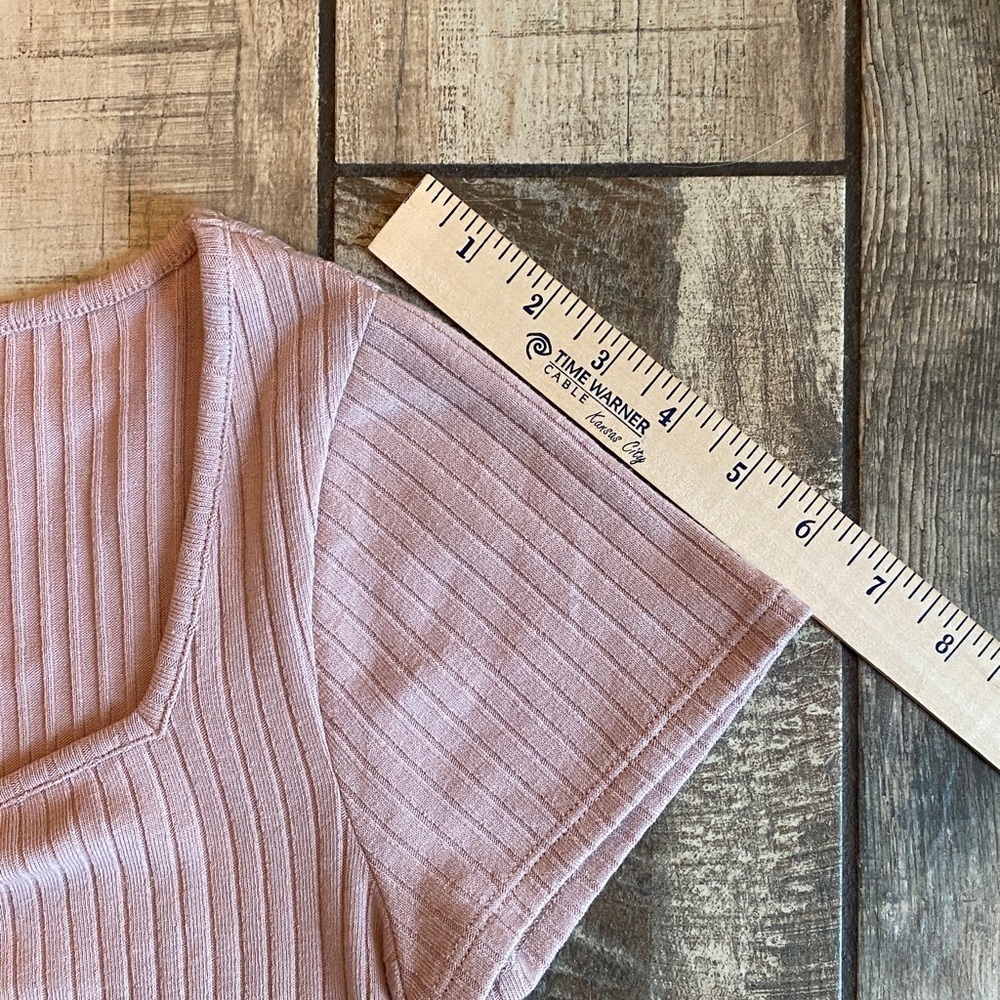 Madewell Ribbed Pink Blouse 🆕 - Picture 6 of 10